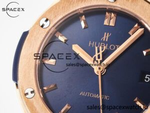 Classic Fusion 38mm RG JJF 1:1 Best Edition Blue Dial on Blue Gummy Leather Strap - Image 11