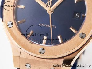 Classic Fusion 38mm RG JJF 1:1 Best Edition Blue Dial on Blue Gummy Leather Strap - Image 12