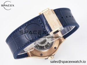 Classic Fusion 38mm RG JJF 1:1 Best Edition Blue Dial on Blue Gummy Leather Strap - Image 15