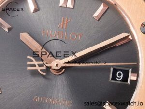 Classic Fusion 38mm RG JJF 1:1 Best Edition Gray Dial on Black Gummy Leather Strap - Image 9