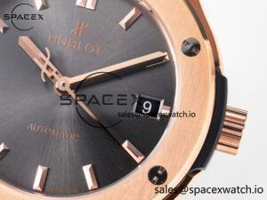 Classic Fusion 38mm RG JJF 1:1 Best Edition Gray Dial on Black Gummy Leather Strap - Image 10