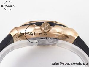 Classic Fusion 38mm RG JJF 1:1 Best Edition Gray Dial on Black Gummy Leather Strap - Image 14