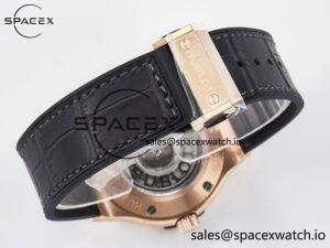 Classic Fusion 38mm RG JJF 1:1 Best Edition Gray Dial on Black Gummy Leather Strap - Image 15