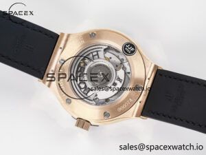 Classic Fusion 38mm RG JJF 1:1 Best Edition Gray Dial on Black Gummy Leather Strap - Image 16