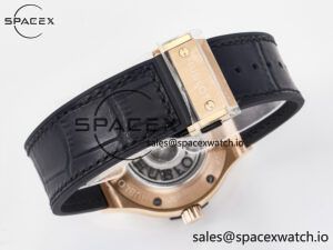 Classic Fusion 38mm RG JJF 1:1 Best Edition White Dial on Black Gummy Leather Strap - Image 15