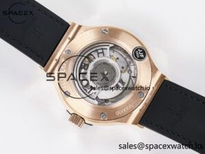 Classic Fusion 38mm RG JJF 1:1 Best Edition White Dial on Black Gummy Leather Strap - Image 16