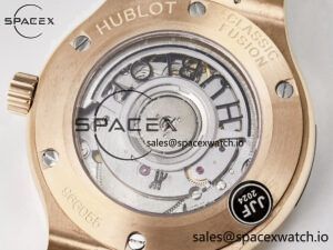 Classic Fusion 38mm RG JJF 1:1 Best Edition White Dial on Black Gummy Leather Strap - Image 18