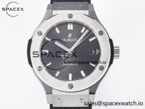 Classic Fusion 38mm SS JJF 1:1 Best Edition Gray Dial on Black Gummy Leather Strap - Image 2