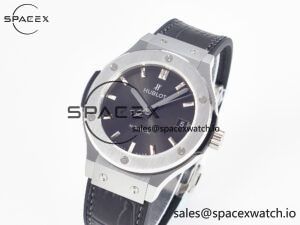 Classic Fusion 38mm SS JJF 1:1 Best Edition Gray Dial on Black Gummy Leather Strap - Image 4
