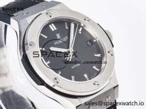 Classic Fusion 38mm SS JJF 1:1 Best Edition Gray Dial on Black Gummy Leather Strap - Image 3