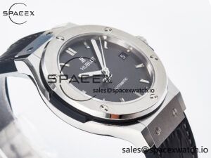 Classic Fusion 38mm SS JJF 1:1 Best Edition Gray Dial on Black Gummy Leather Strap - Image 6