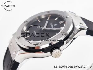Classic Fusion 38mm SS JJF 1:1 Best Edition Gray Dial on Black Gummy Leather Strap - Image 5