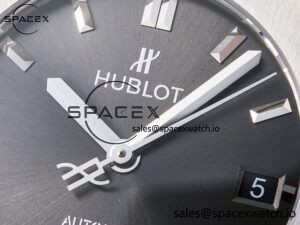 Classic Fusion 38mm SS JJF 1:1 Best Edition Gray Dial on Black Gummy Leather Strap - Image 9