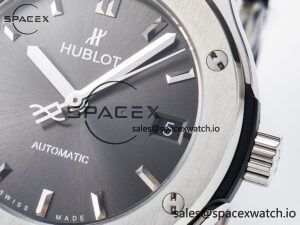 Classic Fusion 38mm SS JJF 1:1 Best Edition Gray Dial on Black Gummy Leather Strap - Image 10