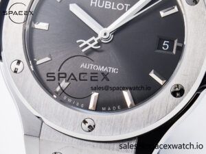 Classic Fusion 38mm SS JJF 1:1 Best Edition Gray Dial on Black Gummy Leather Strap - Image 12