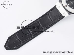 Classic Fusion 38mm SS JJF 1:1 Best Edition Gray Dial on Black Gummy Leather Strap - Image 20