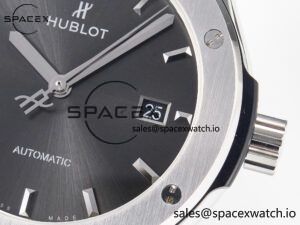 Classic Fusion 42mm SS JJF 1:1 Best Edition Gray Dial on Black Gummy Leather Strap - Image 10