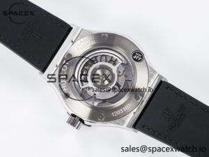 Classic Fusion 42mm SS JJF 1:1 Best Edition Gray Dial on Black Gummy Leather Strap - Image 16