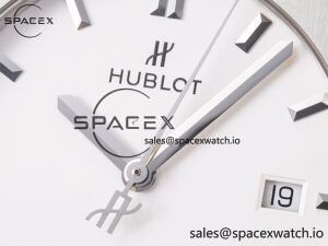 Classic Fusion 42mm SS JJF 1:1 Best Edition White Dial on Black Gummy Leather Strap - Image 9