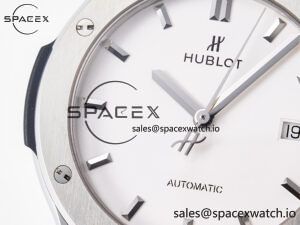Classic Fusion 42mm SS JJF 1:1 Best Edition White Dial on Black Gummy Leather Strap - Image 11