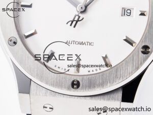 Classic Fusion 42mm SS JJF 1:1 Best Edition White Dial on Black Gummy Leather Strap - Image 12