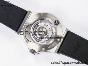Classic Fusion 42mm SS JJF 1:1 Best Edition White Dial on Black Gummy Leather Strap - Image 16