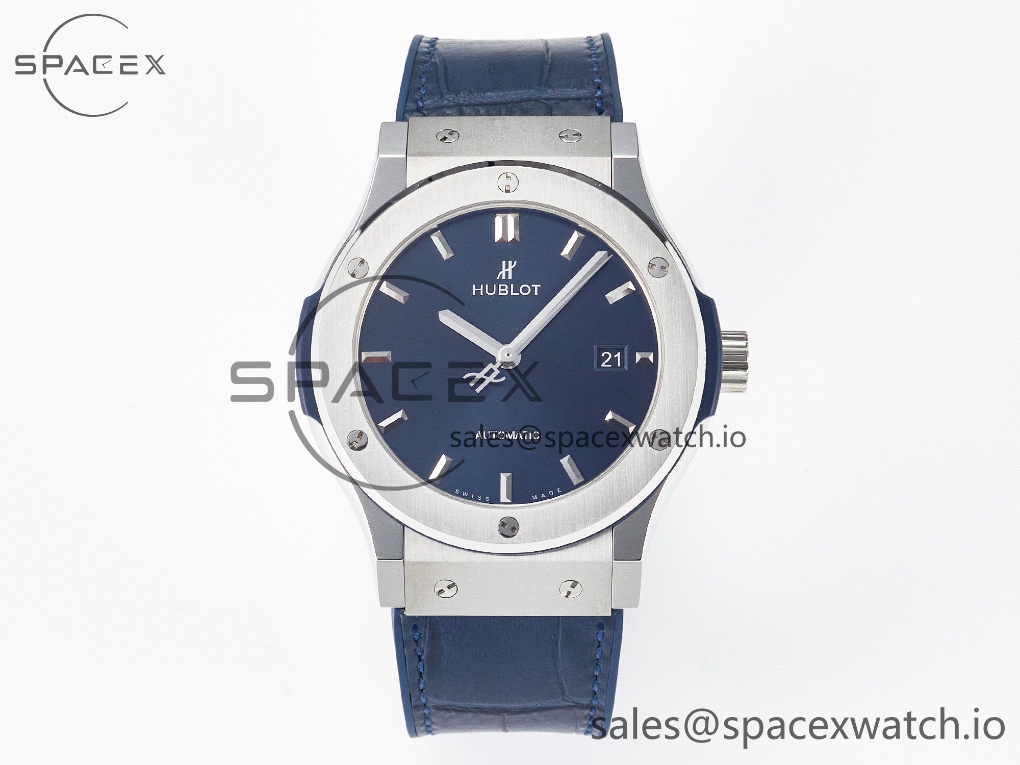 IMG_9135 拷贝 Classic Fusion 42mm SS JJF 1:1 Best Edition Blue Dial on Blue Gummy Leather Strap - Image 1