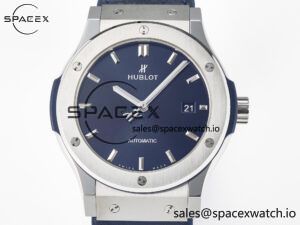 Classic Fusion 42mm SS JJF 1:1 Best Edition Blue Dial on Blue Gummy Leather Strap - Image 2