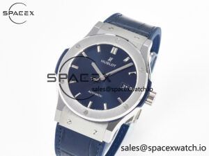 Classic Fusion 42mm SS JJF 1:1 Best Edition Blue Dial on Blue Gummy Leather Strap - Image 4