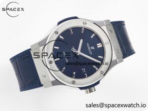 Classic Fusion 42mm SS JJF 1:1 Best Edition Blue Dial on Blue Gummy Leather Strap - Image 8