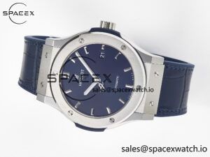 Classic Fusion 42mm SS JJF 1:1 Best Edition Blue Dial on Blue Gummy Leather Strap - Image 7