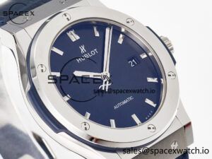 Classic Fusion 42mm SS JJF 1:1 Best Edition Blue Dial on Blue Gummy Leather Strap - Image 3