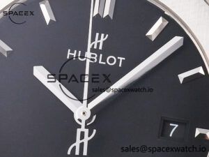 Classic Fusion 42mm SS JJF 1:1 Best Edition Black Dial on Black Gummy Leather Strap - Image 9