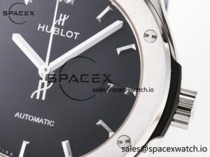 Classic Fusion 42mm SS JJF 1:1 Best Edition Black Dial on Black Gummy Leather Strap - Image 10