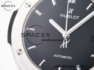 Classic Fusion 42mm SS JJF 1:1 Best Edition Black Dial on Black Gummy Leather Strap - Image 11