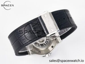 Classic Fusion 42mm SS JJF 1:1 Best Edition Black Dial on Black Gummy Leather Strap - Image 15