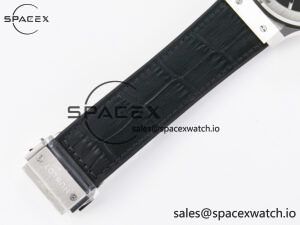 Classic Fusion 42mm SS JJF 1:1 Best Edition Black Dial on Black Gummy Leather Strap - Image 21
