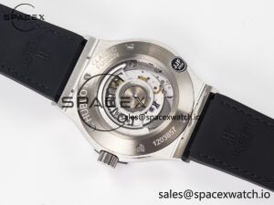 Classic Fusion 42mm SS JJF 1:1 Best Edition Black Dial on Black Gummy Leather Strap - Image 16