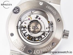 Classic Fusion 42mm SS JJF 1:1 Best Edition Black Dial on Black Gummy Leather Strap - Image 17