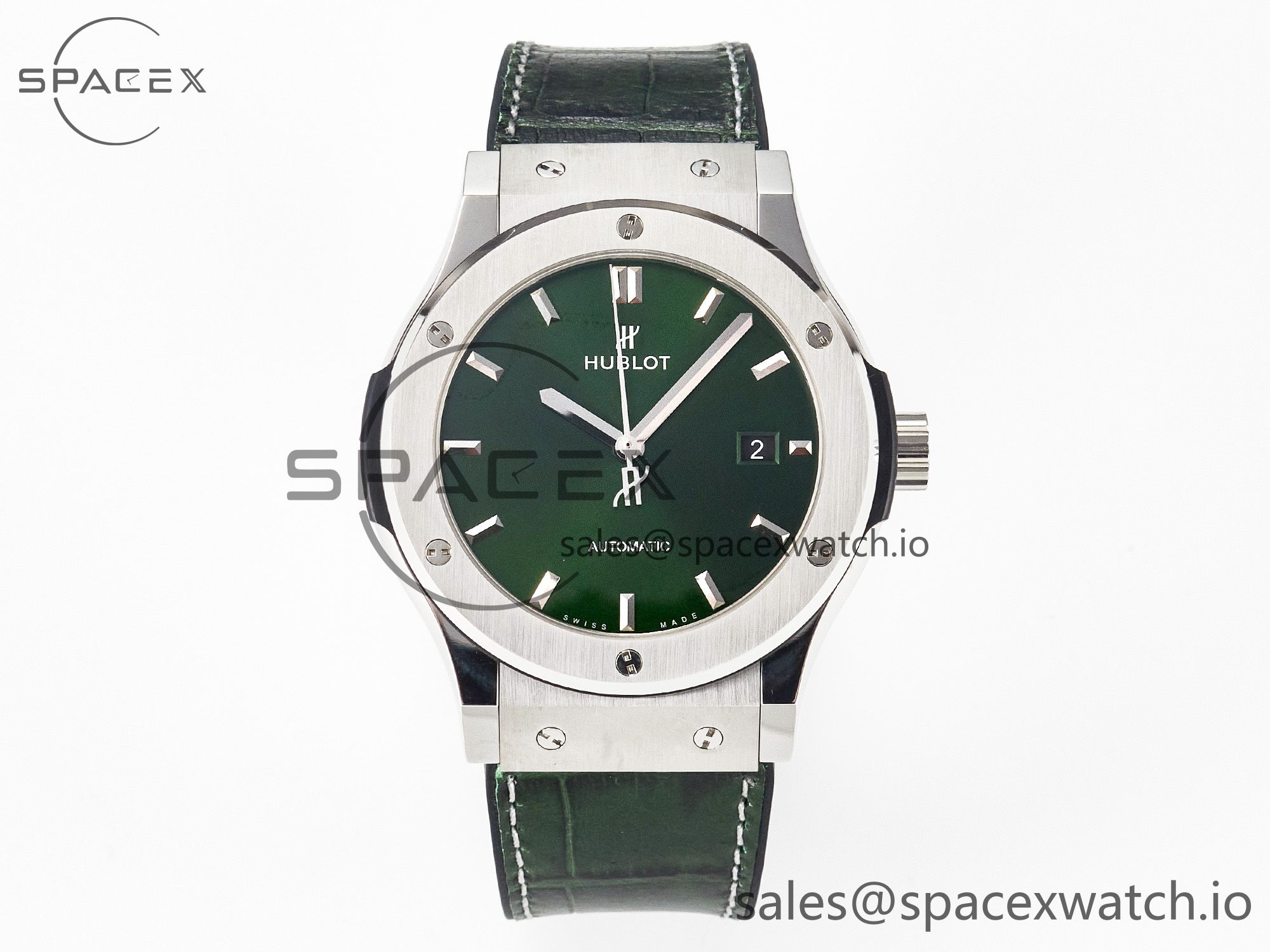 IMG_9182 拷贝 Classic Fusion 42mm SS JJF 1:1 Best Edition Green Dial on Green Gummy Leather Strap - Image 1