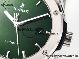 Classic Fusion 42mm SS JJF 1:1 Best Edition Green Dial on Green Gummy Leather Strap - Image 10