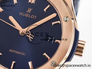 Classic Fusion 42mm RG JJF 1:1 Best Edition Blue Dial on Blue Gummy Leather Strap - Image 10