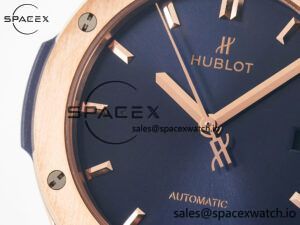 Classic Fusion 42mm RG JJF 1:1 Best Edition Blue Dial on Blue Gummy Leather Strap - Image 11