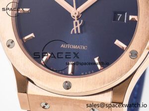 Classic Fusion 42mm RG JJF 1:1 Best Edition Blue Dial on Blue Gummy Leather Strap - Image 12