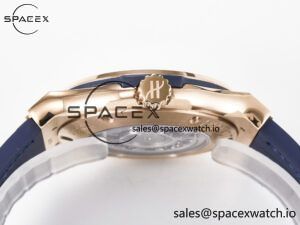 Classic Fusion 42mm RG JJF 1:1 Best Edition Blue Dial on Blue Gummy Leather Strap - Image 14