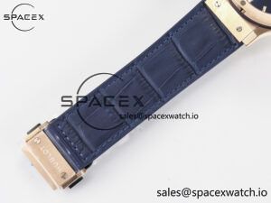Classic Fusion 42mm RG JJF 1:1 Best Edition Blue Dial on Blue Gummy Leather Strap - Image 21