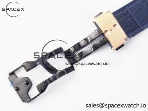 Classic Fusion 42mm RG JJF 1:1 Best Edition Blue Dial on Blue Gummy Leather Strap - Image 24