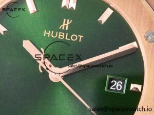 Classic Fusion 42mm RG JJF 1:1 Best Edition Green Dial on Green Gummy Leather Strap - Image 9