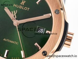 Classic Fusion 42mm RG JJF 1:1 Best Edition Green Dial on Green Gummy Leather Strap - Image 10
