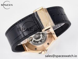 Classic Fusion 42mm RG JJF 1:1 Best Edition White Dial on Black Gummy Leather Strap - Image 15